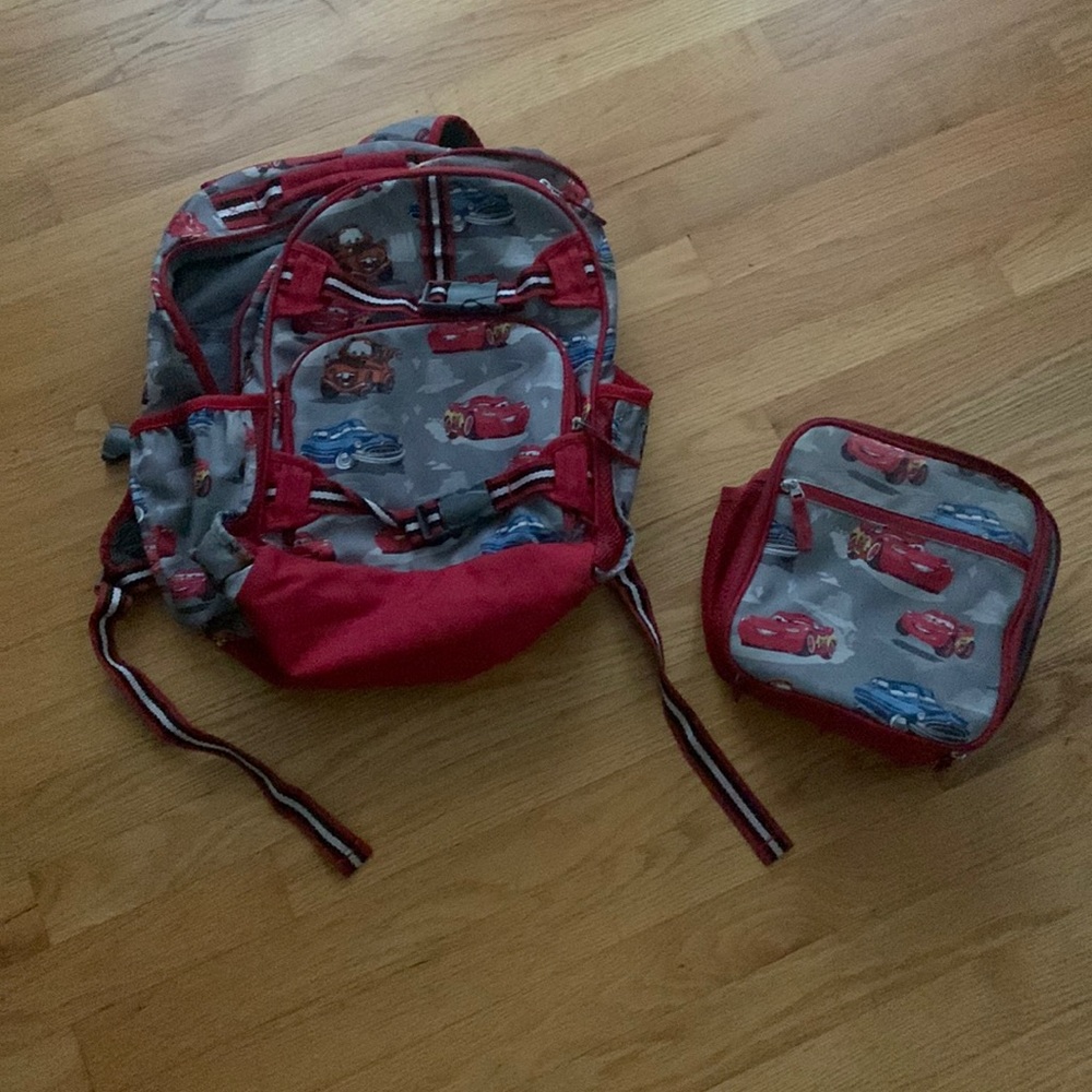 Backpack and lunch bag.
